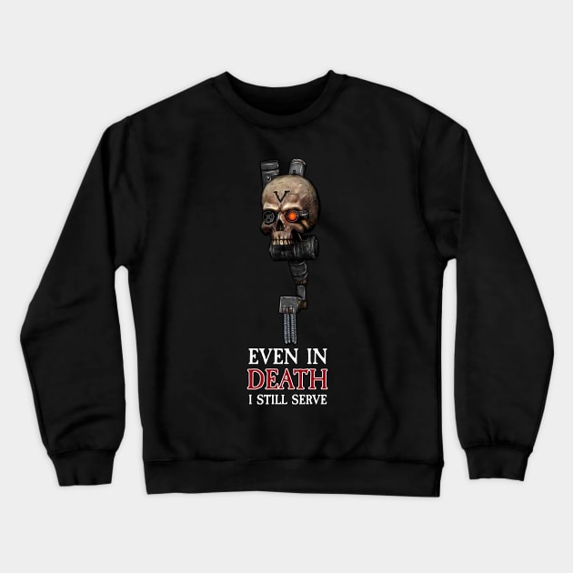 Servo Skull Crewneck Sweatshirt by SimonBreeze